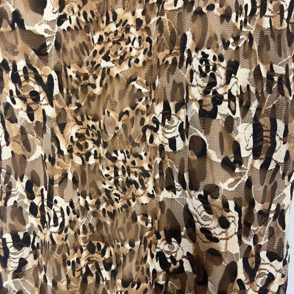 Poof Apparel Leopard Print Dress Small Brown New Lace-Back - Picture 5 of 10